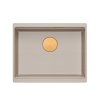 Quadron LOGAN 100 GraniteQ zlewozmywak pearl beige 56x45x21,5 cm 1-komorowy podwieszany z syfonem manualnym miedziany HQJ6045U2PVDC1U
